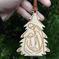 Rustic Wood Nativity Ornament