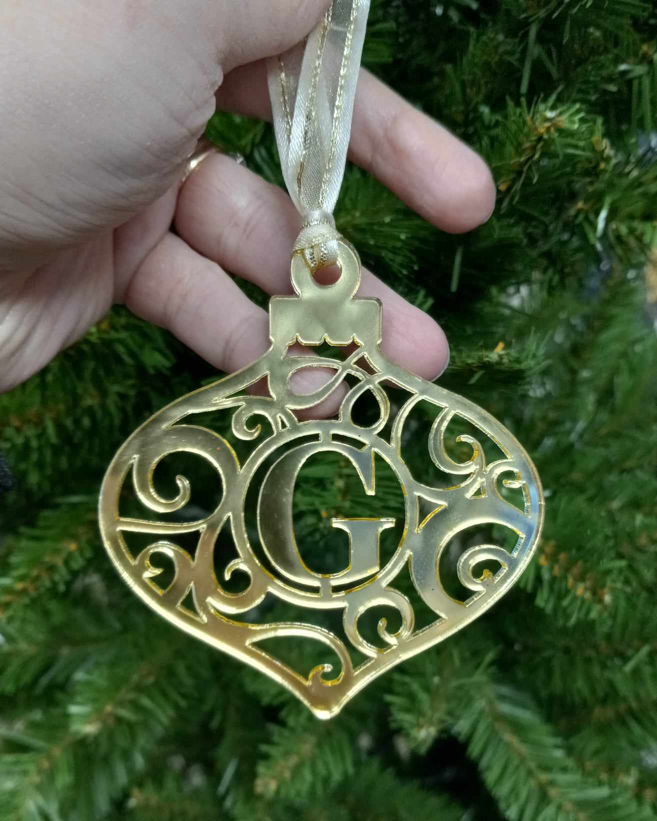 Laser Cut Acrylic Monogram Ornament